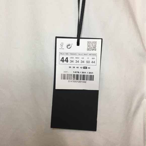 ZARA MEN’S LOOSE FIT WHITE CHINO WITH BELT 34/27 - Picture 8 of 8